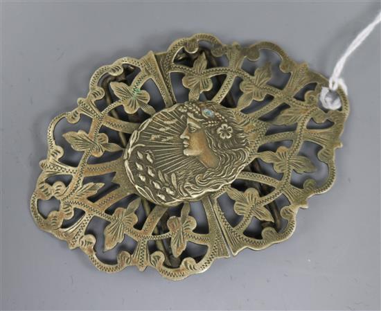 An Art Nouveau plated buckle